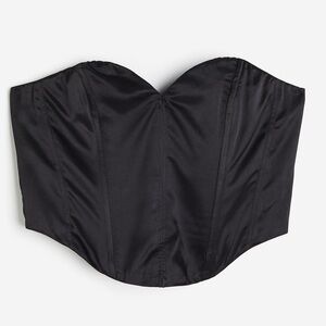 H&M Divided Black Satin Corset Top